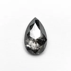 1.17 CARAT BLACK SPECKLED ROSE CUT PEAR DIAMOND