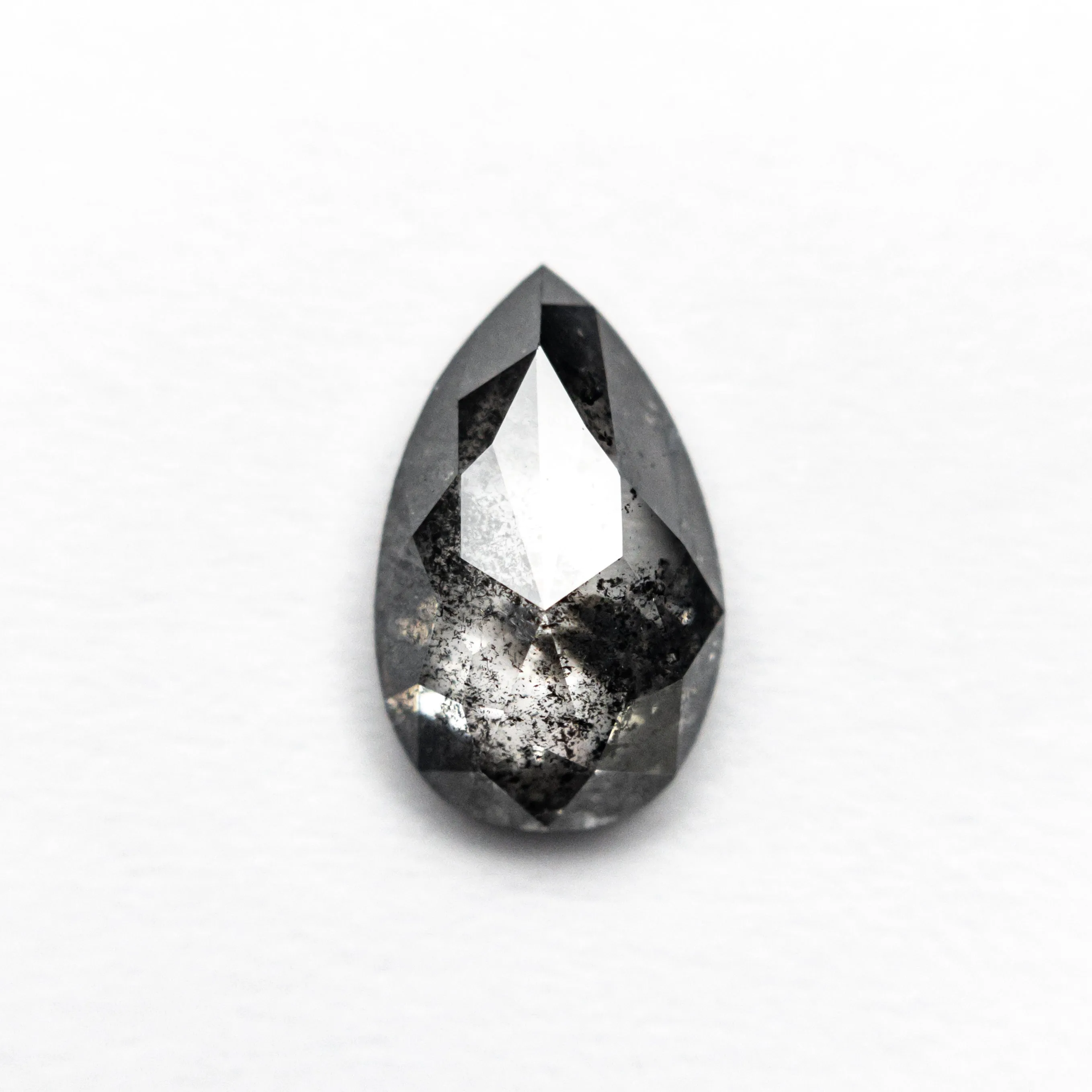 1.17 CARAT BLACK SPECKLED ROSE CUT PEAR DIAMOND