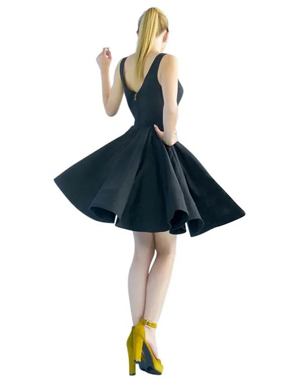 2019 Yellow Satin Homecoming Dresses V-Neck Sexy Short Cocktail Dress