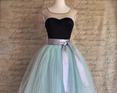 7 Layers 25.6" Two Tone Color Tea Length Midi Women Skirts Princess Tutu Tulle Gown Saias Femininas vestidos Plus Size