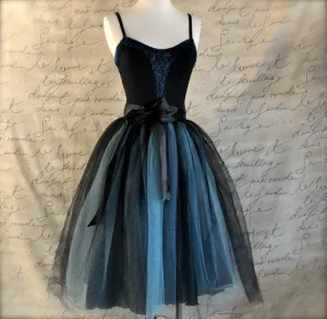 7 Layers 25.6" Two Tone Color Tea Length Midi Women Skirts Princess Tutu Tulle Gown Saias Femininas vestidos Plus Size