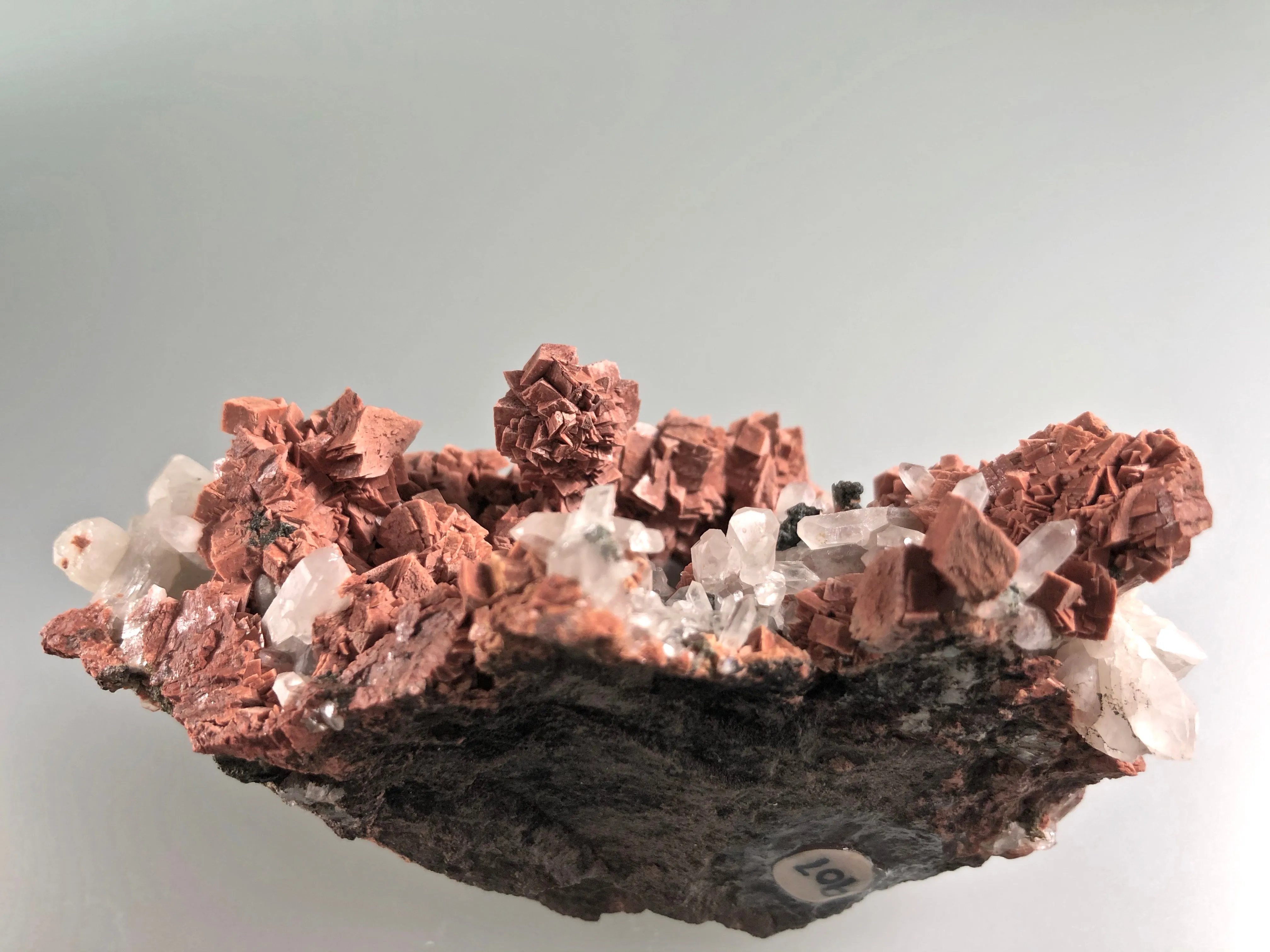 Adularia and Quartz, Ojibway, Lake Superior Copper District, Keweenaw County, Michigan, ex. Louis Lafayette Collection #907, Miniature, 3.5 x 5.0 x 8.5 cm, $250. Online July 20.