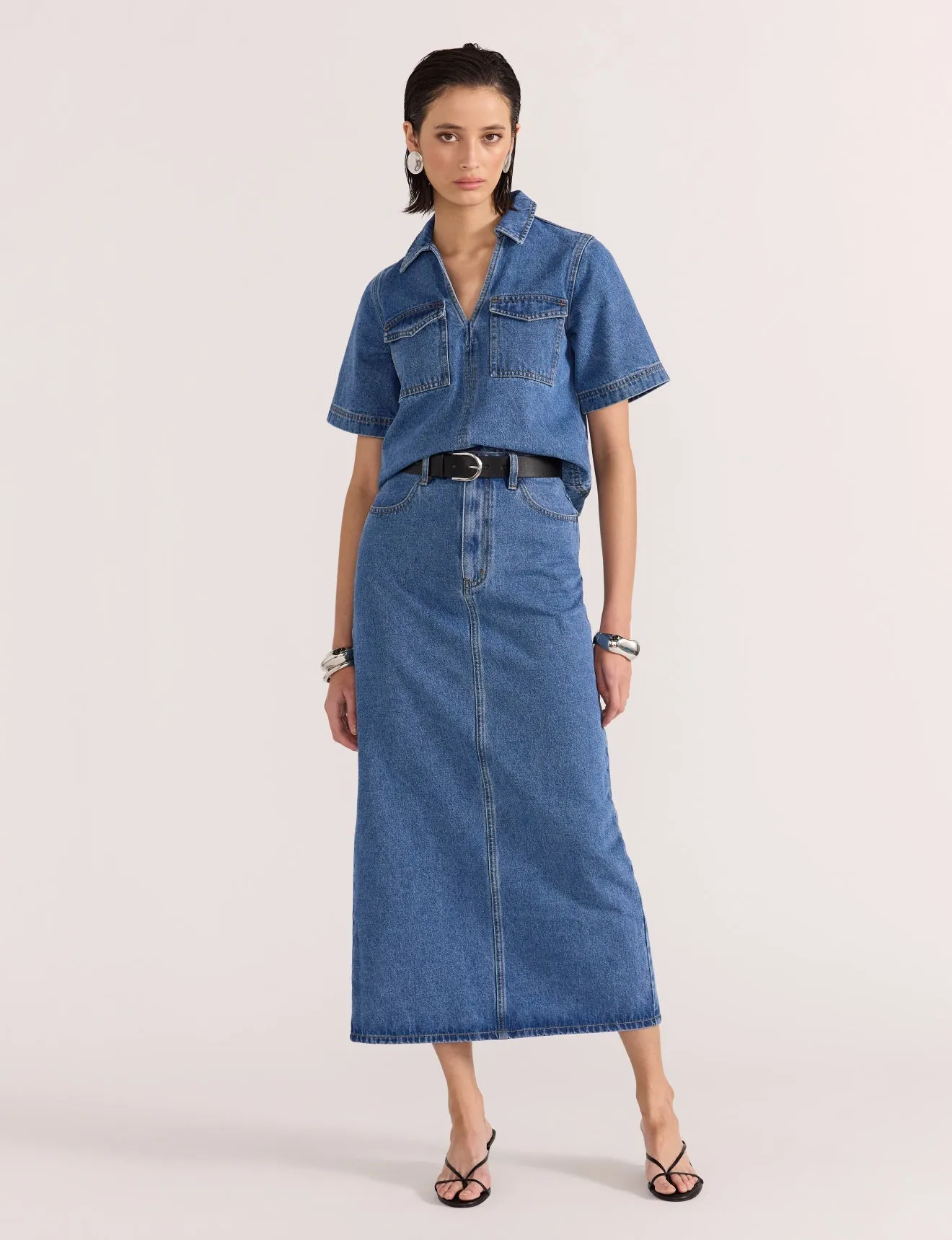 Alden Denim Maxi Skirt