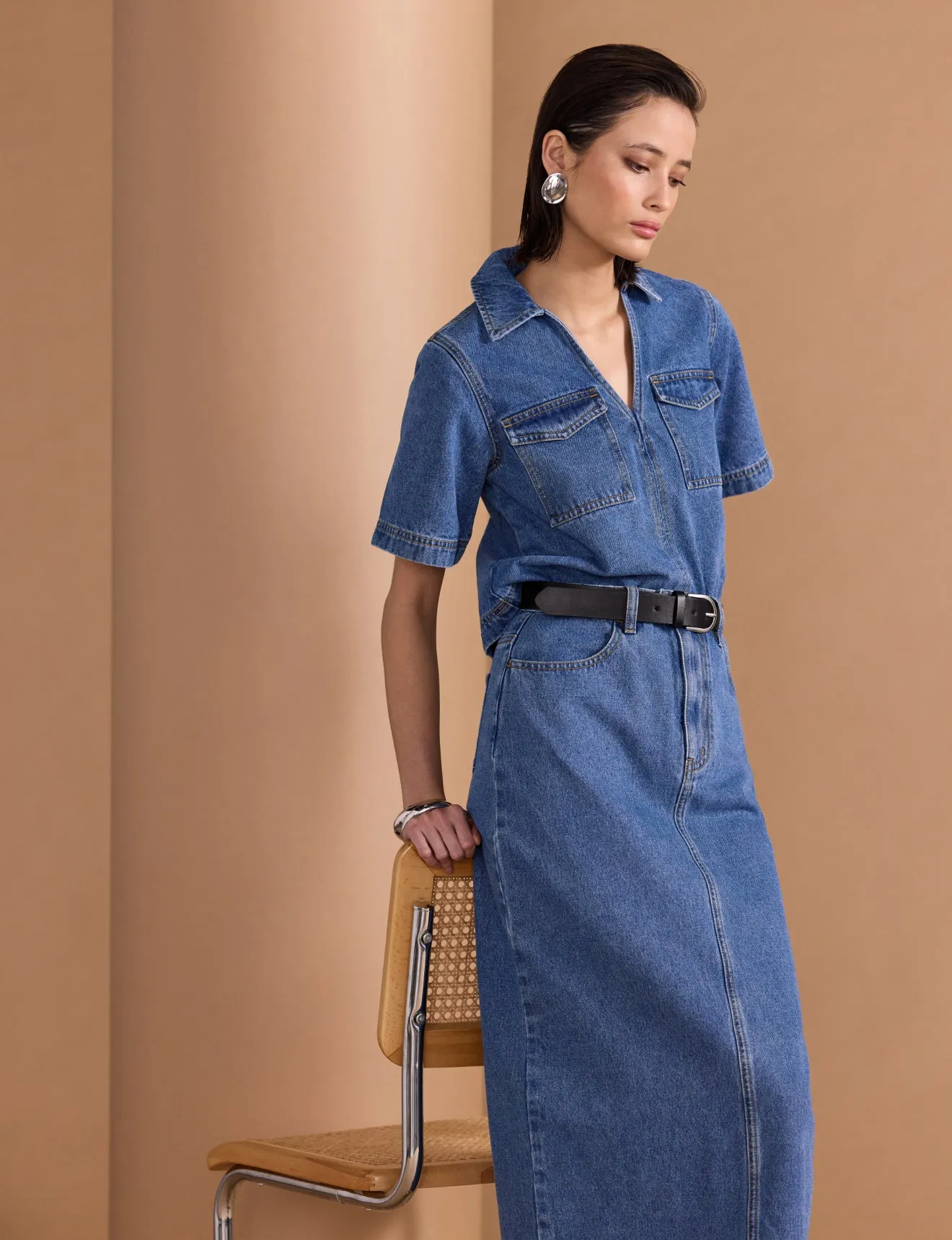 Alden Denim Maxi Skirt