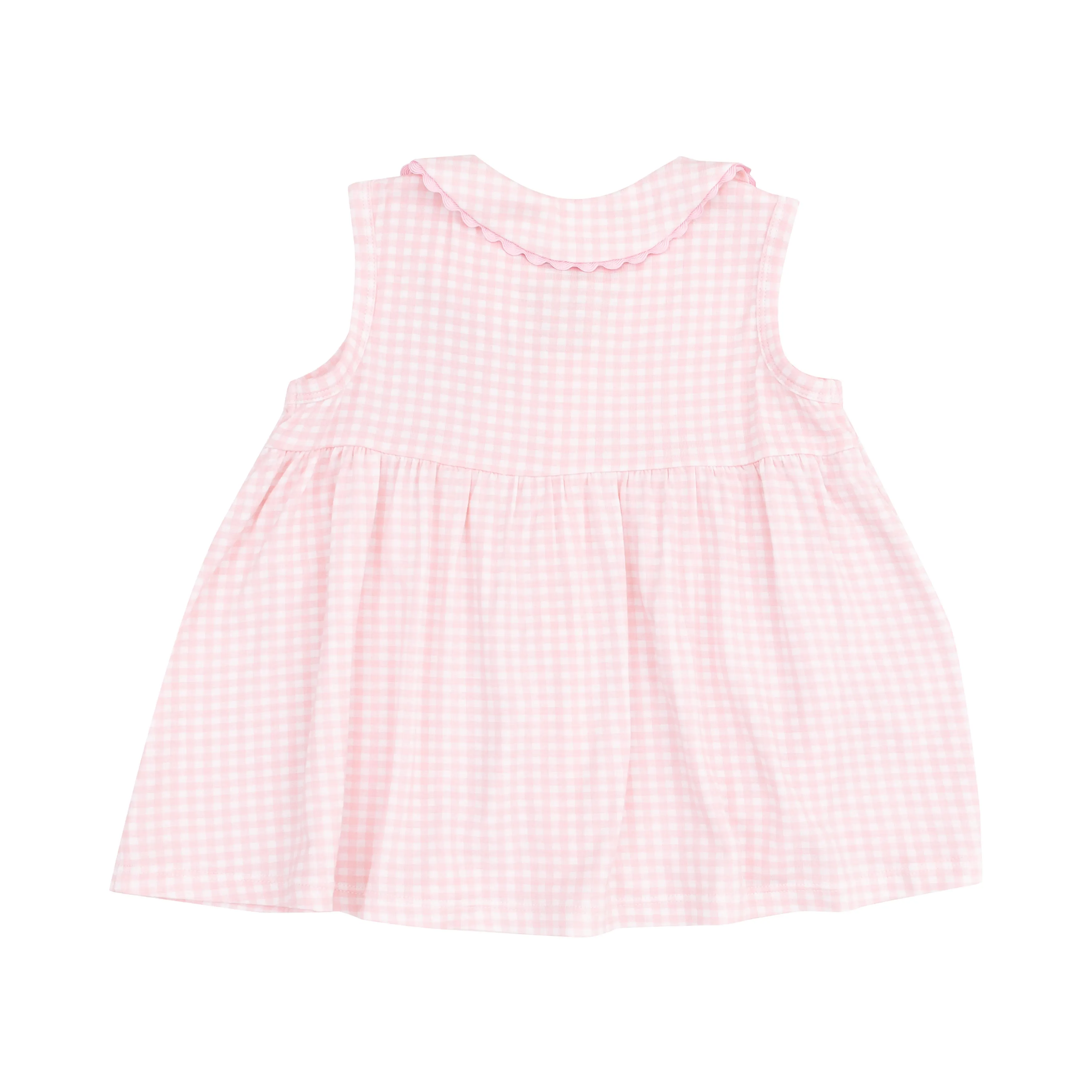 Angel Dear || Mini Gingham - Pink Peter Pan Button Front Dress
