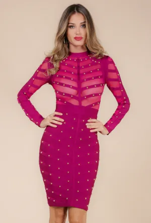 Angelina Fully Studded Bandage Dress