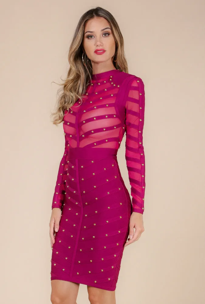 Angelina Fully Studded Bandage Dress