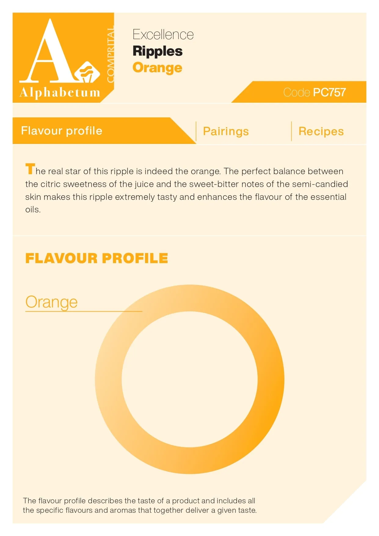 Arancia (orange Ripple with fillets of candied orange) Ripple - Case of 2 x 3 kg Units