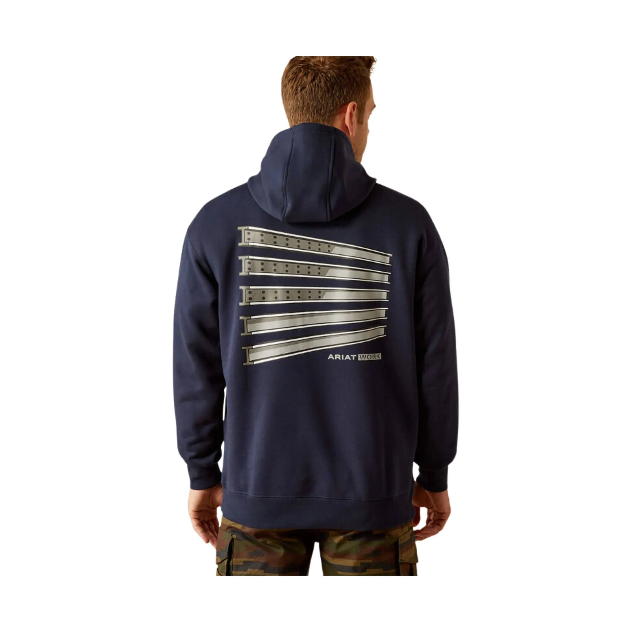 Ariat Men's Workman Beams Hoodie - Navy