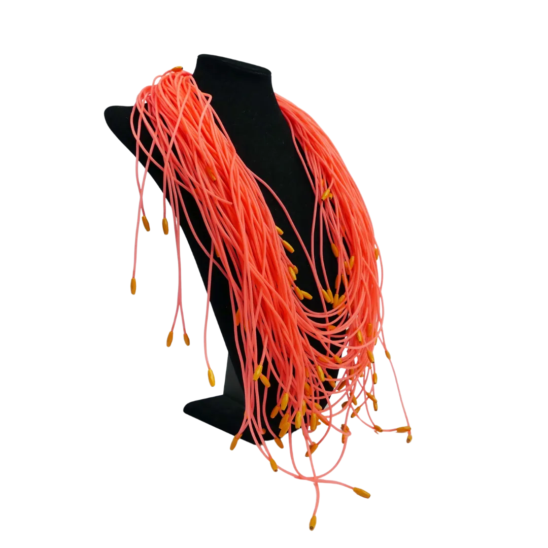 Aura Coral Layered Abstract Necklace
