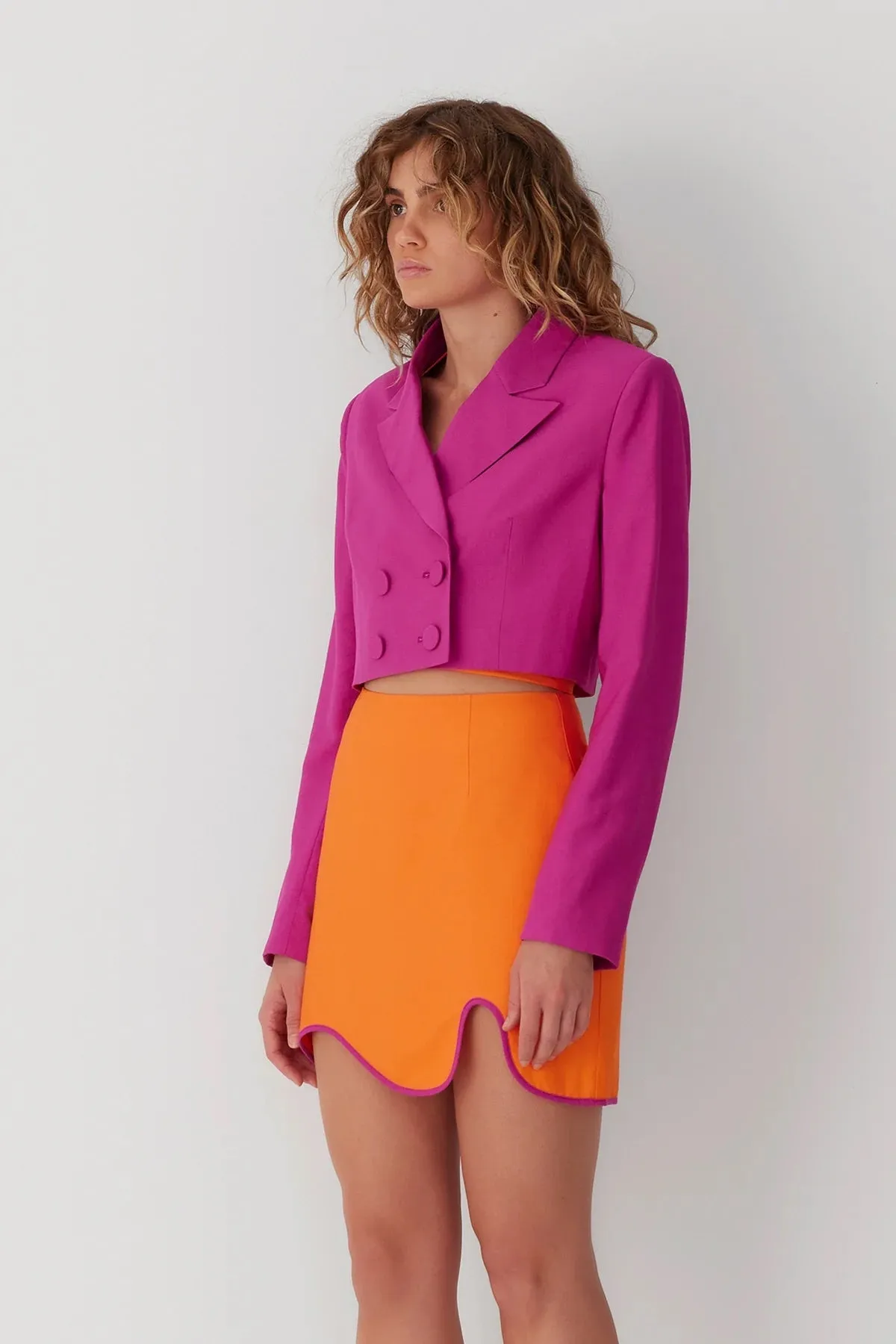 Barbados Crop Blazer MAGENTA