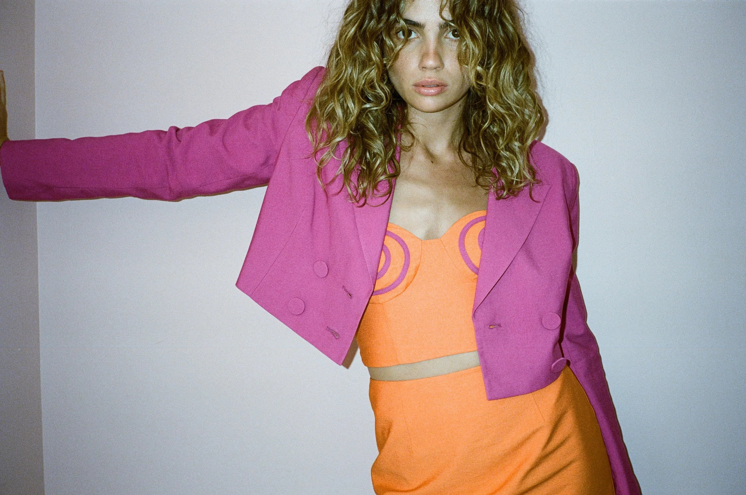Barbados Crop Blazer MAGENTA