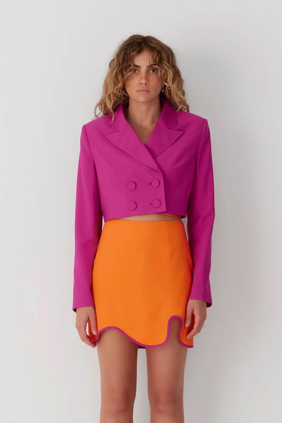 Barbados Crop Blazer MAGENTA
