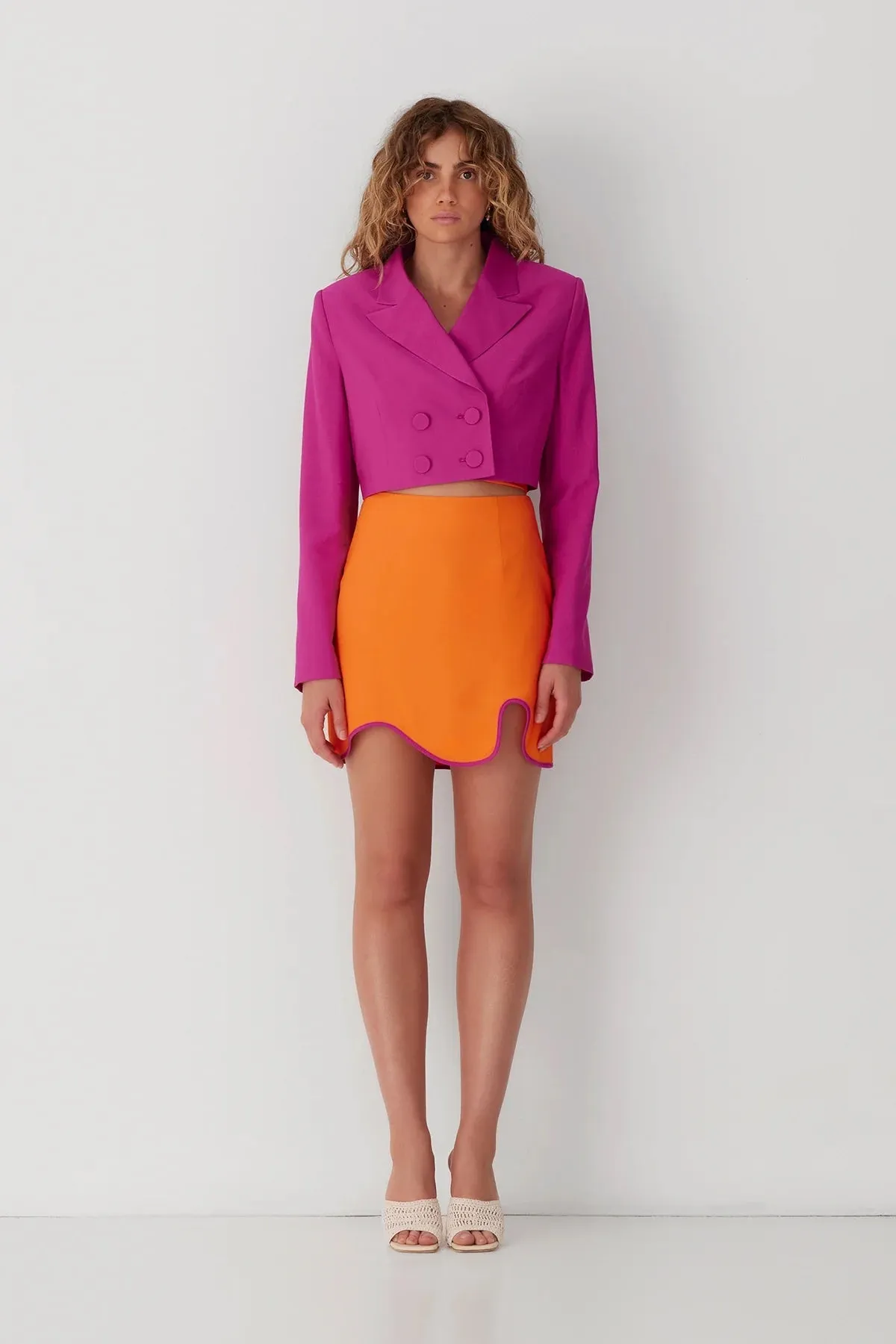 Barbados Crop Blazer MAGENTA