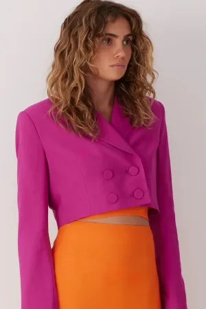 Barbados Crop Blazer MAGENTA