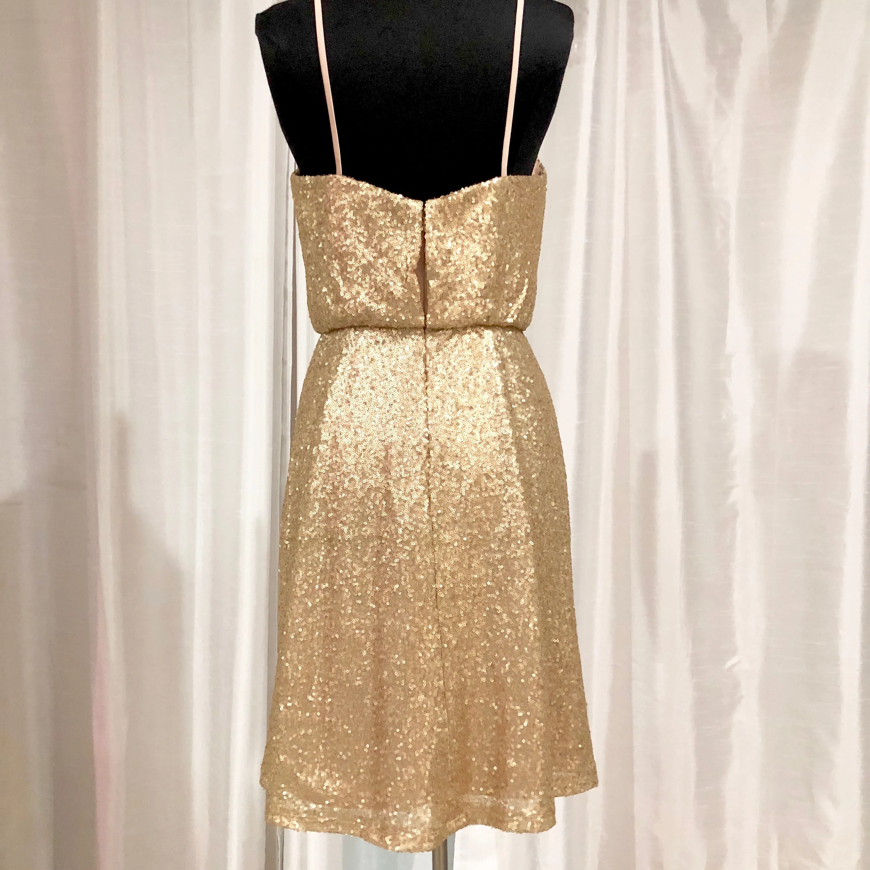 BARI JAY Short Gold Sequin Dress Size 6
