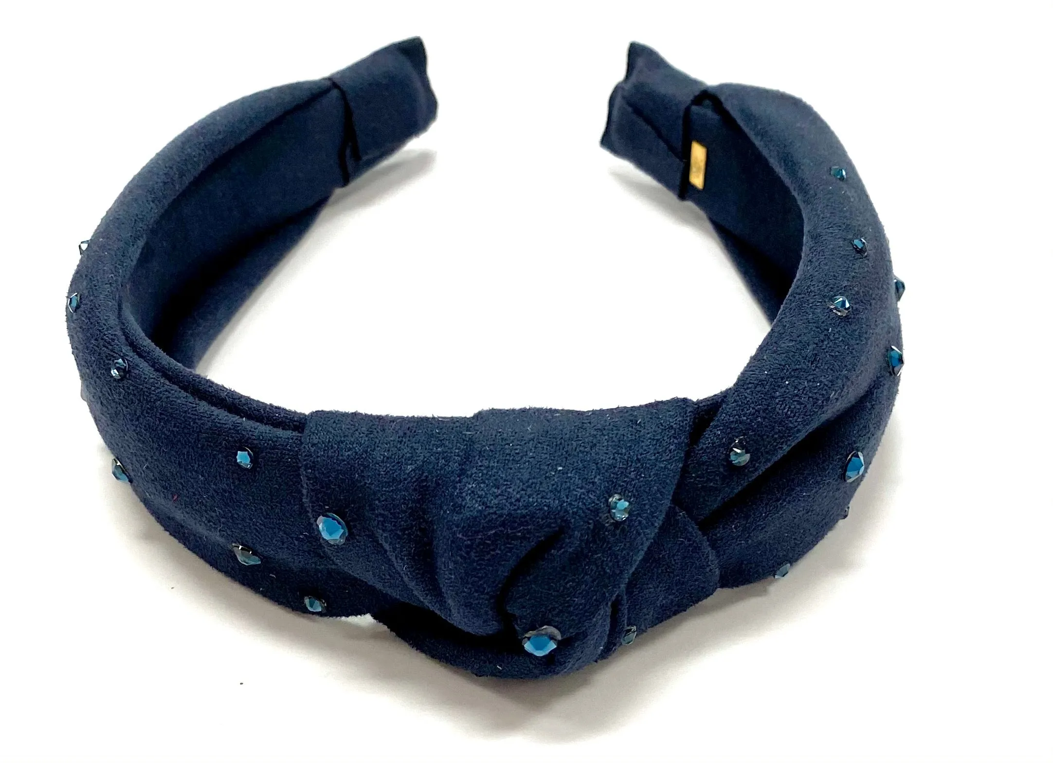 Bari Lynn Suede Twist Knot Headband with Crystals