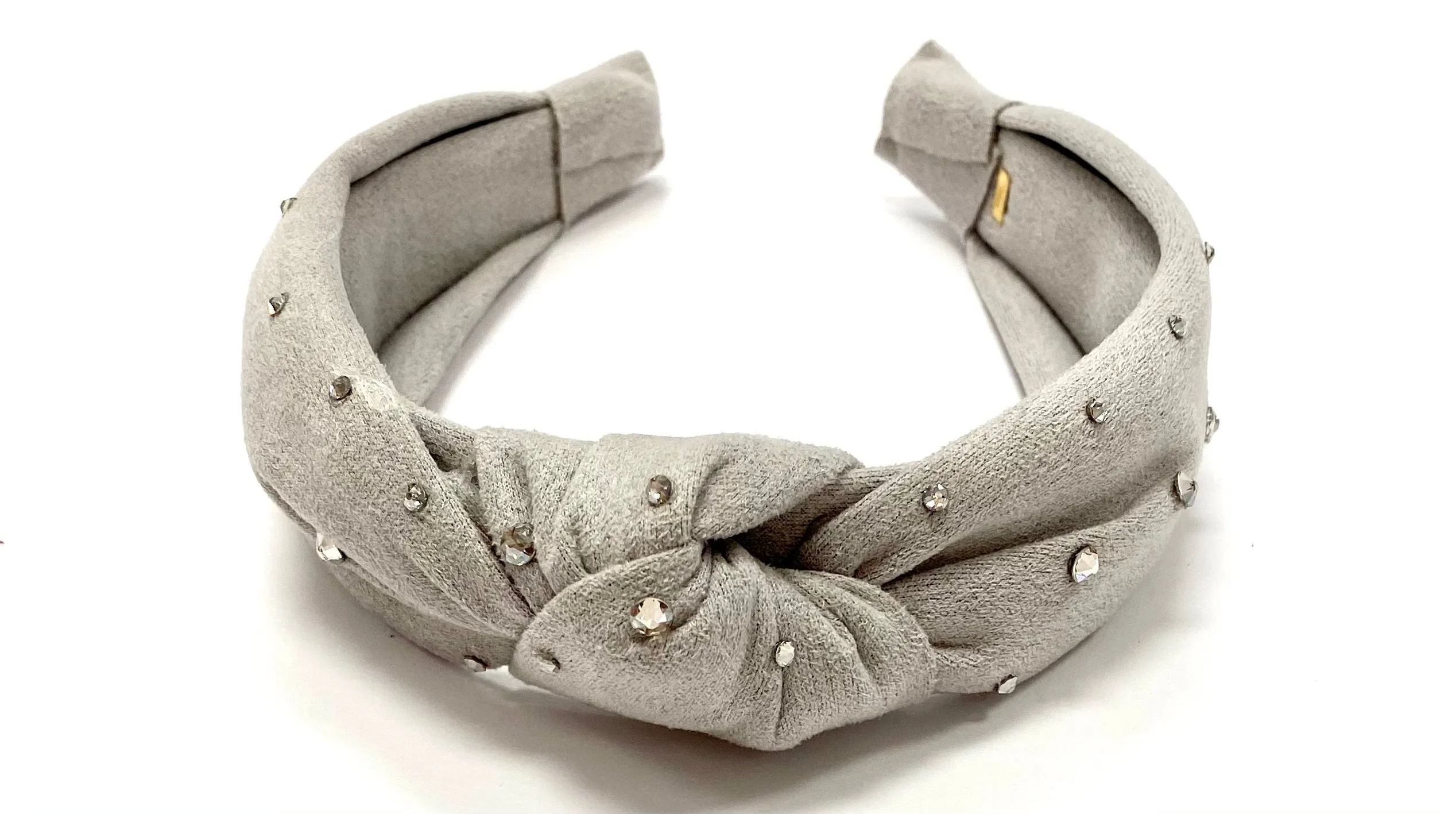 Bari Lynn Suede Twist Knot Headband with Crystals
