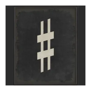BC Music Note Sharp on Black Wall Art - Large