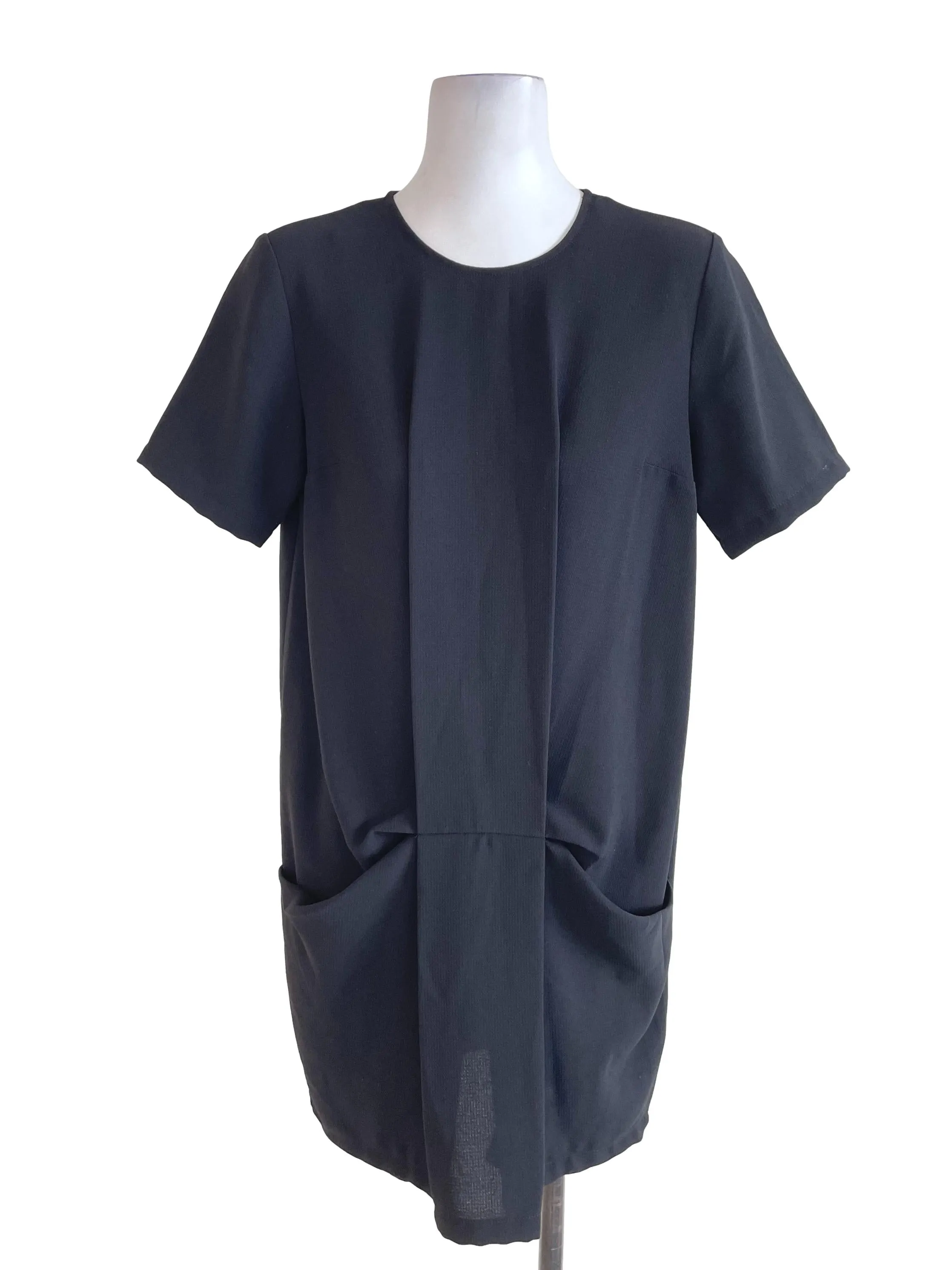 Black Ruched Loose Dress