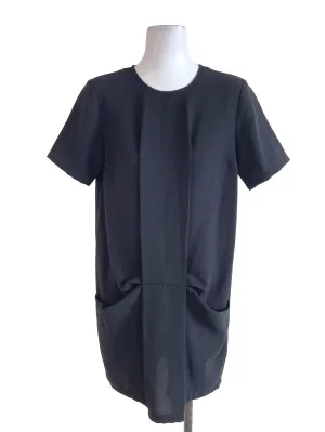 Black Ruched Loose Dress