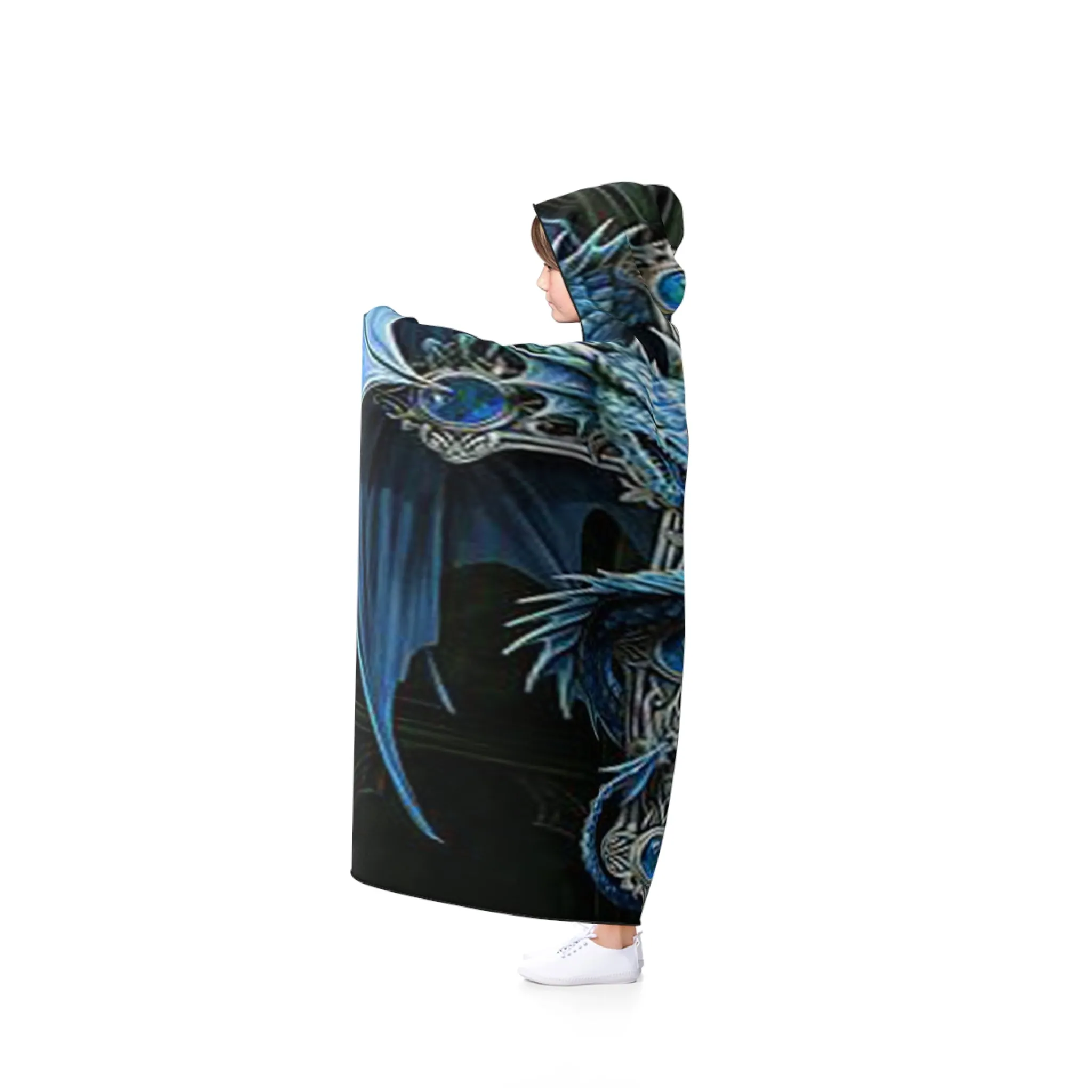 Blue Dragon Cross Hooded Blanket