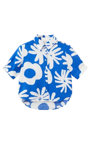 Bluet Blue Floral Print Shirt