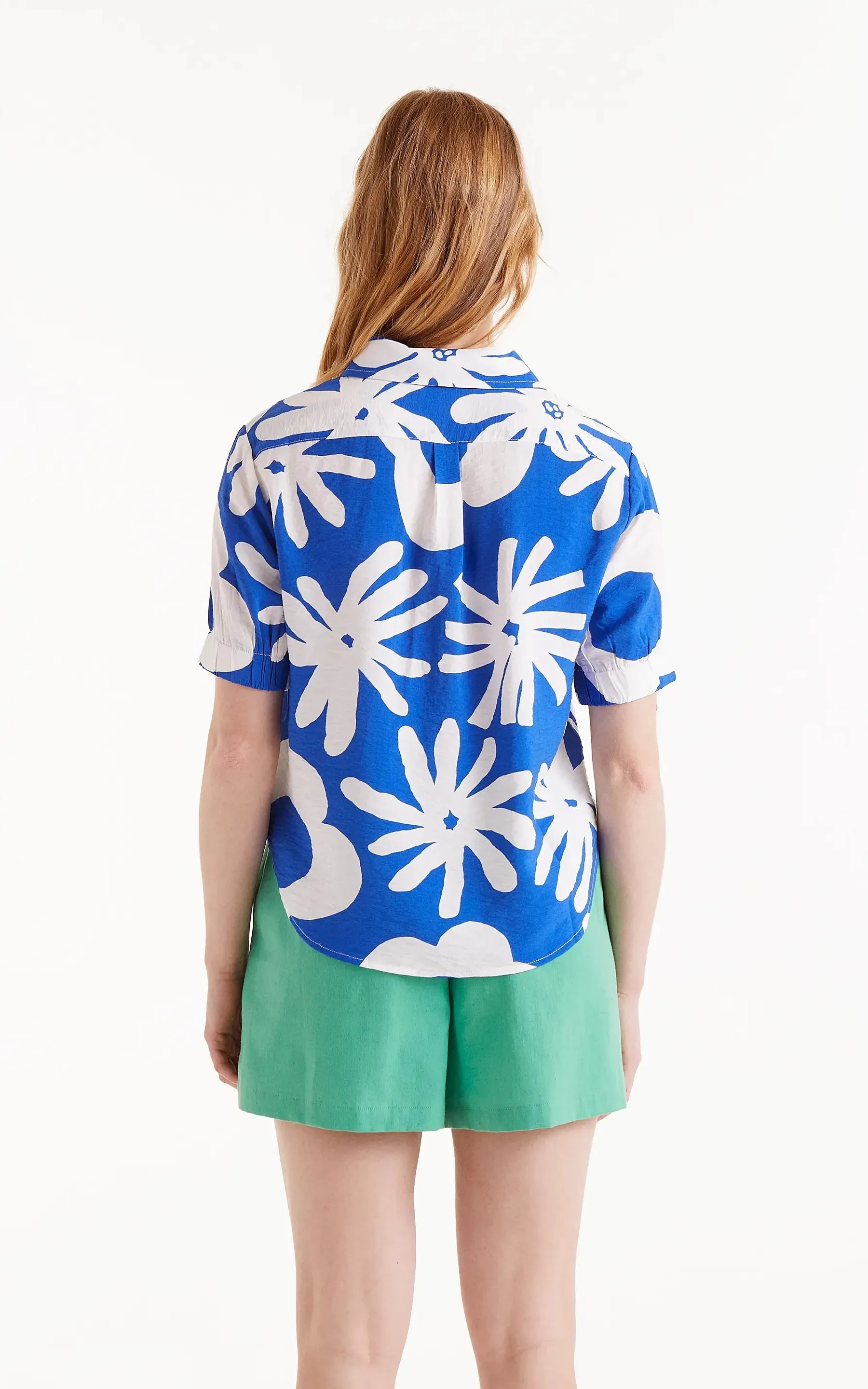 Bluet Blue Floral Print Shirt