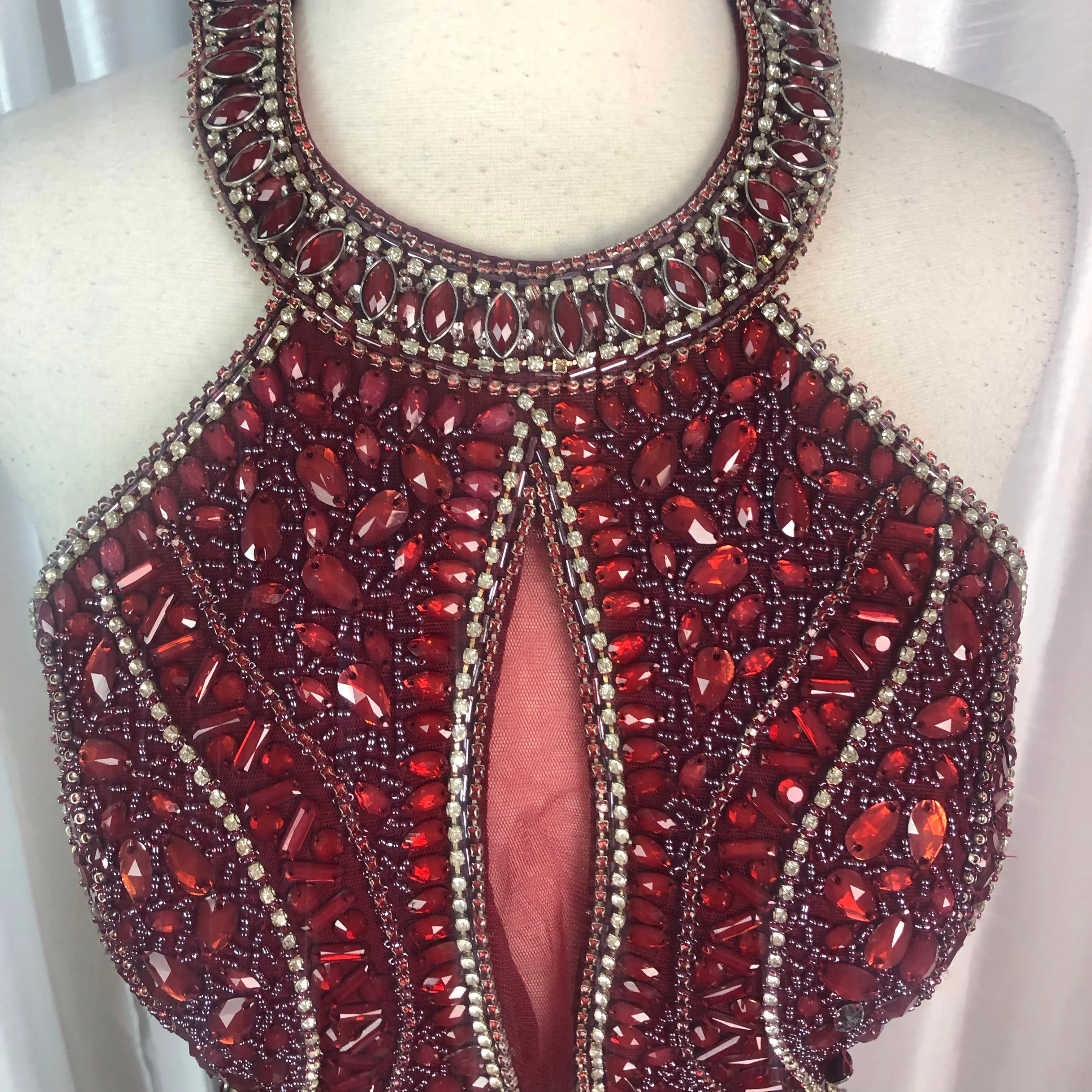 BOUTIQUE Maroon Long Two Piece Dress Size 8