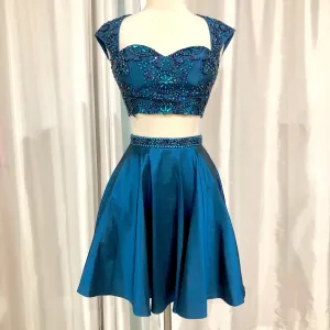 BOUTIQUE Short Navy Cap Sleeve Two Piece Gown Size 0