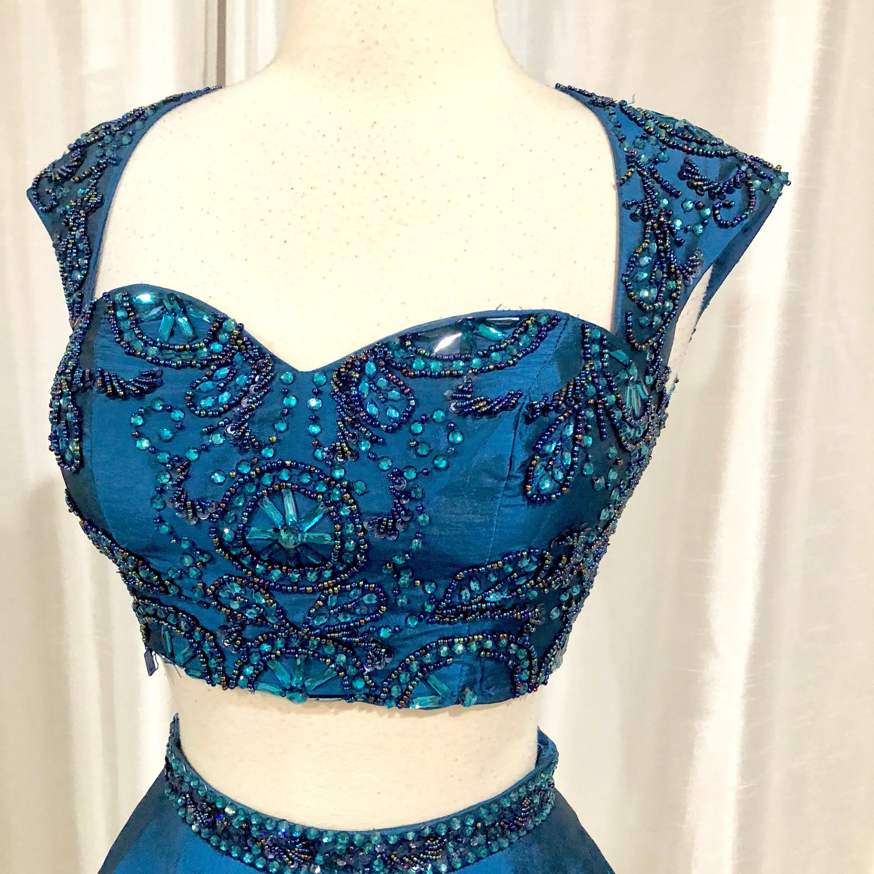 BOUTIQUE Short Navy Cap Sleeve Two Piece Gown Size 0