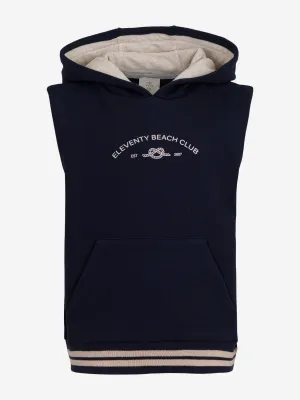 Boys Sleeveless Beach Club Hoodie in Navy