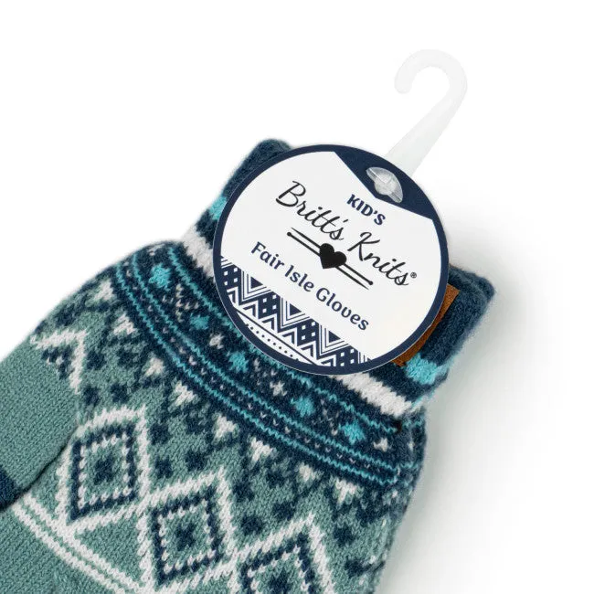 Britt's Knits - Kids Fair Isle Gloves - Navy