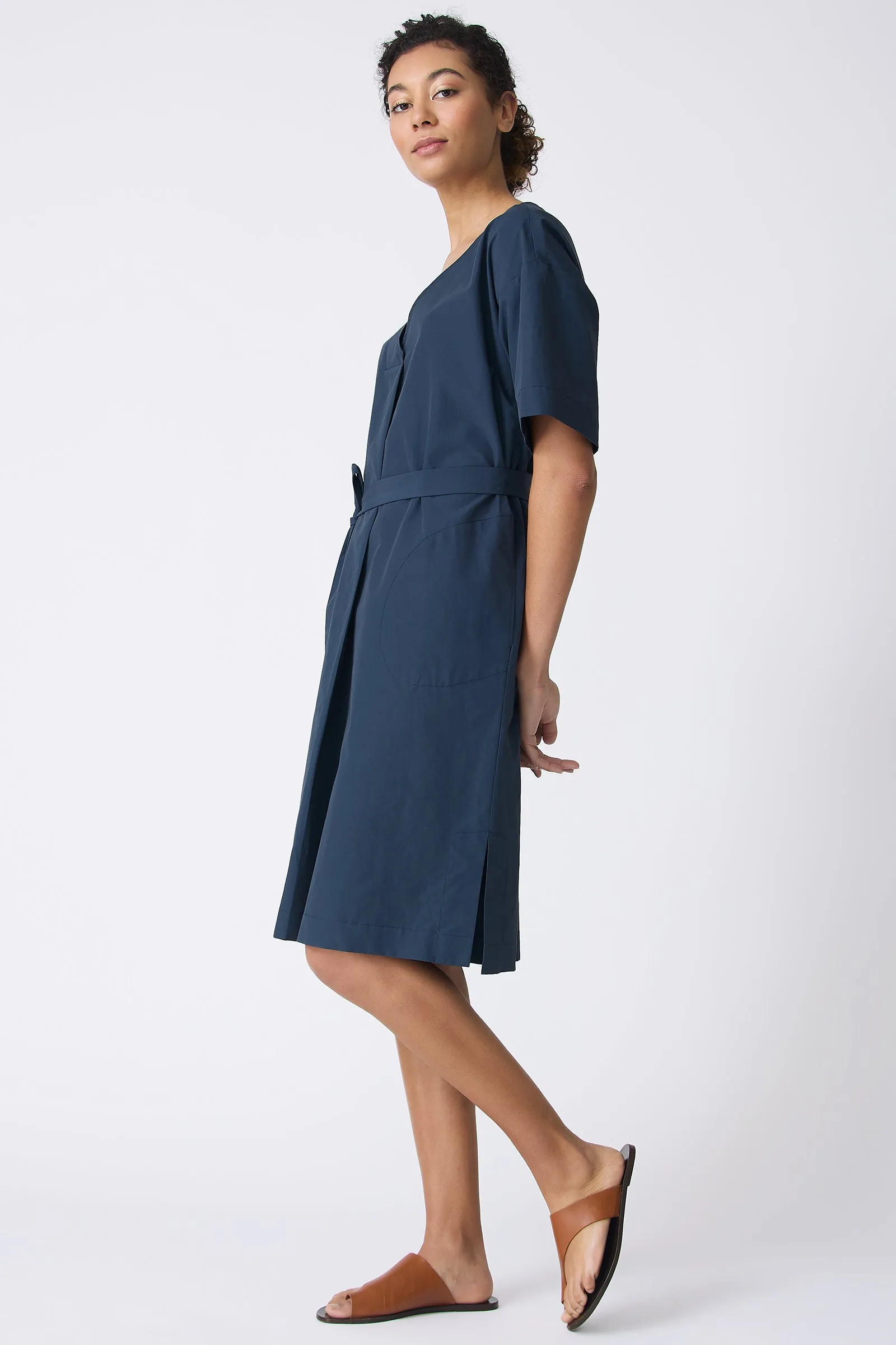 Cara Fold Front Dress - Summer Navy