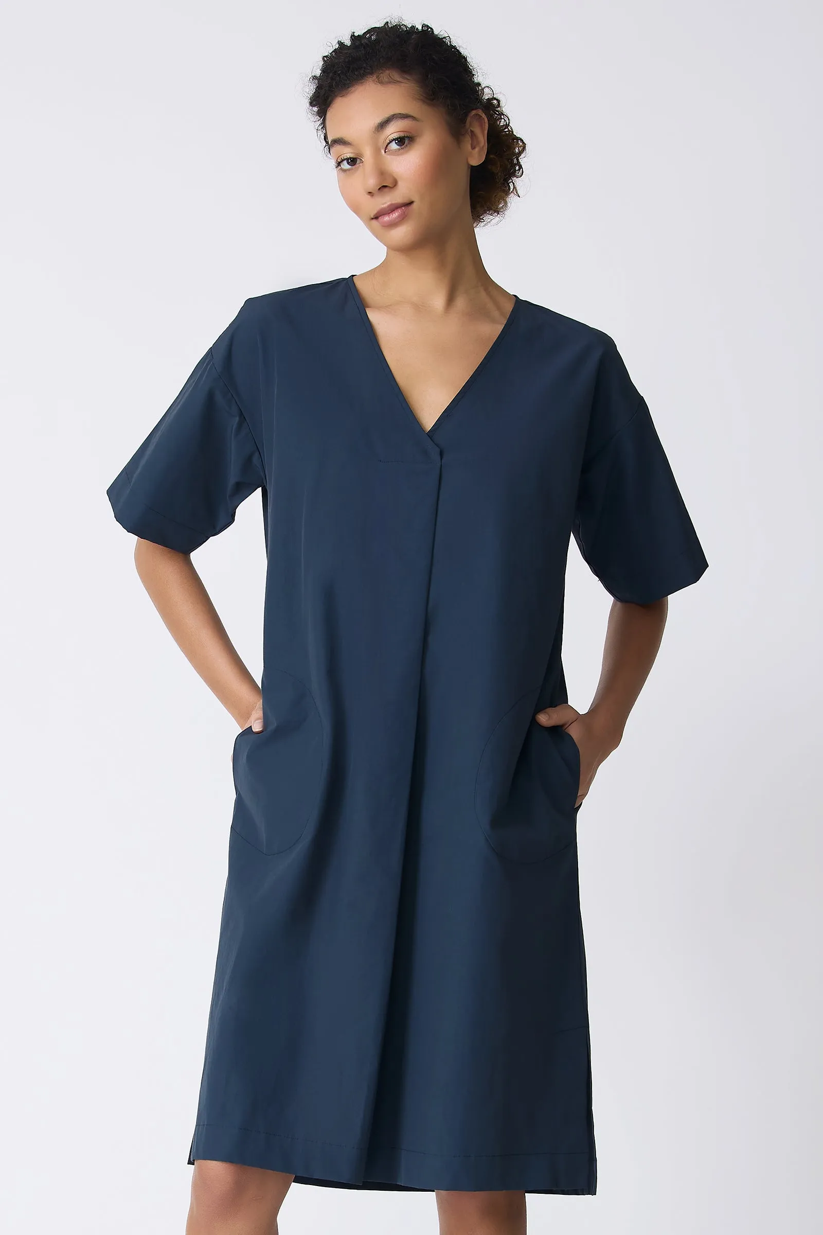 Cara Fold Front Dress - Summer Navy