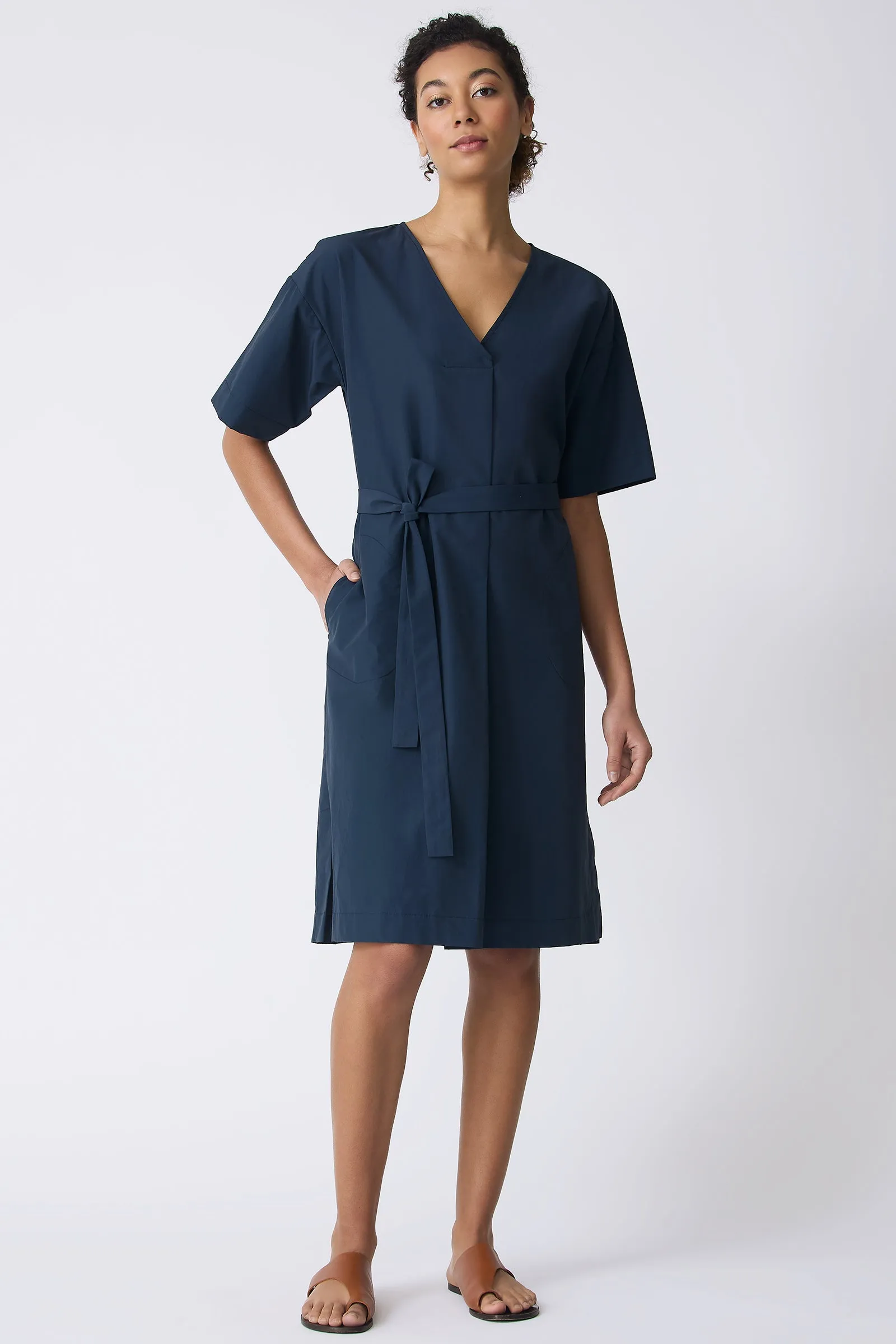 Cara Fold Front Dress - Summer Navy