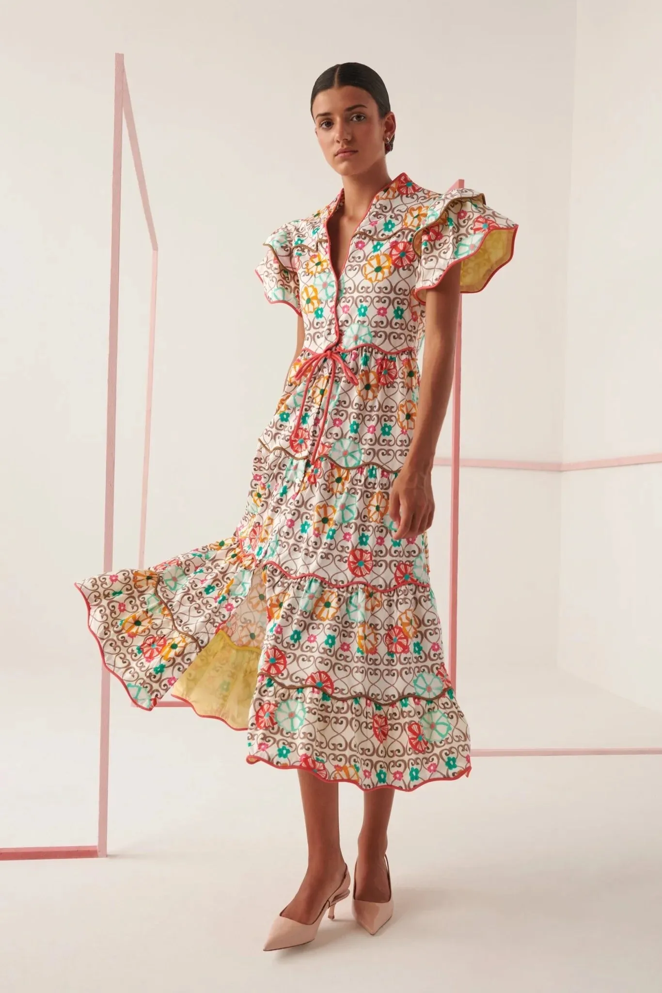 Celia B - Baba Island Print Midi Dress