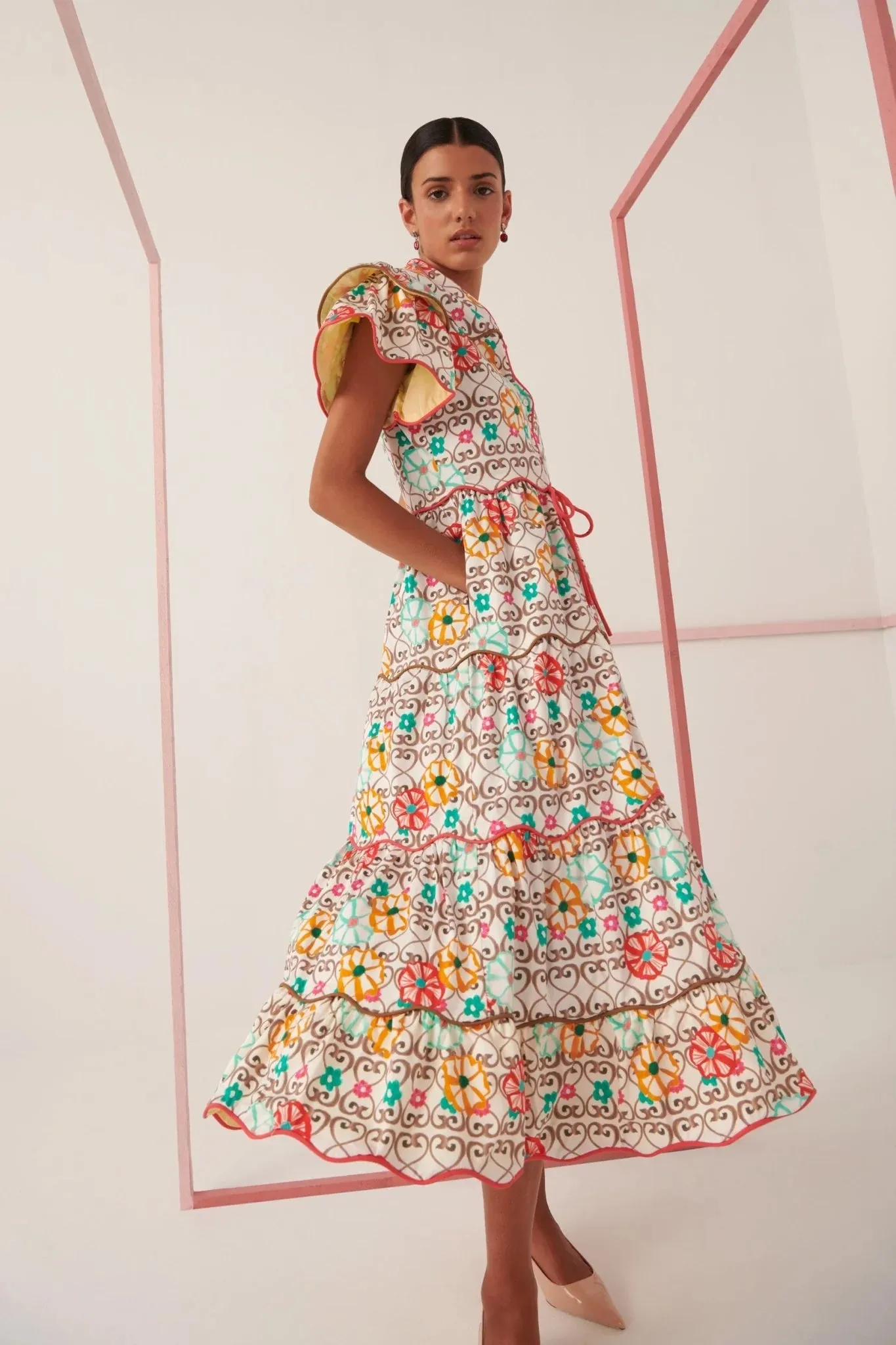 Celia B - Baba Island Print Midi Dress