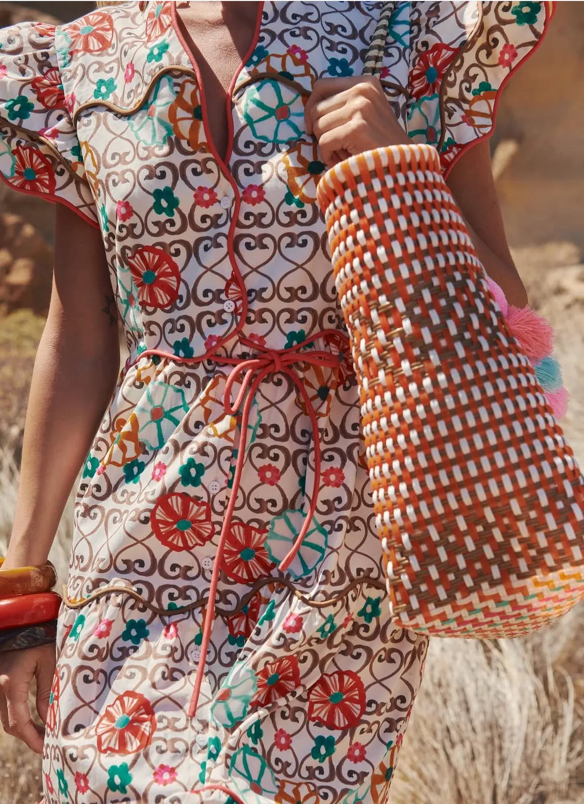 Celia B - Baba Island Print Midi Dress