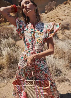 Celia B - Baba Island Print Midi Dress