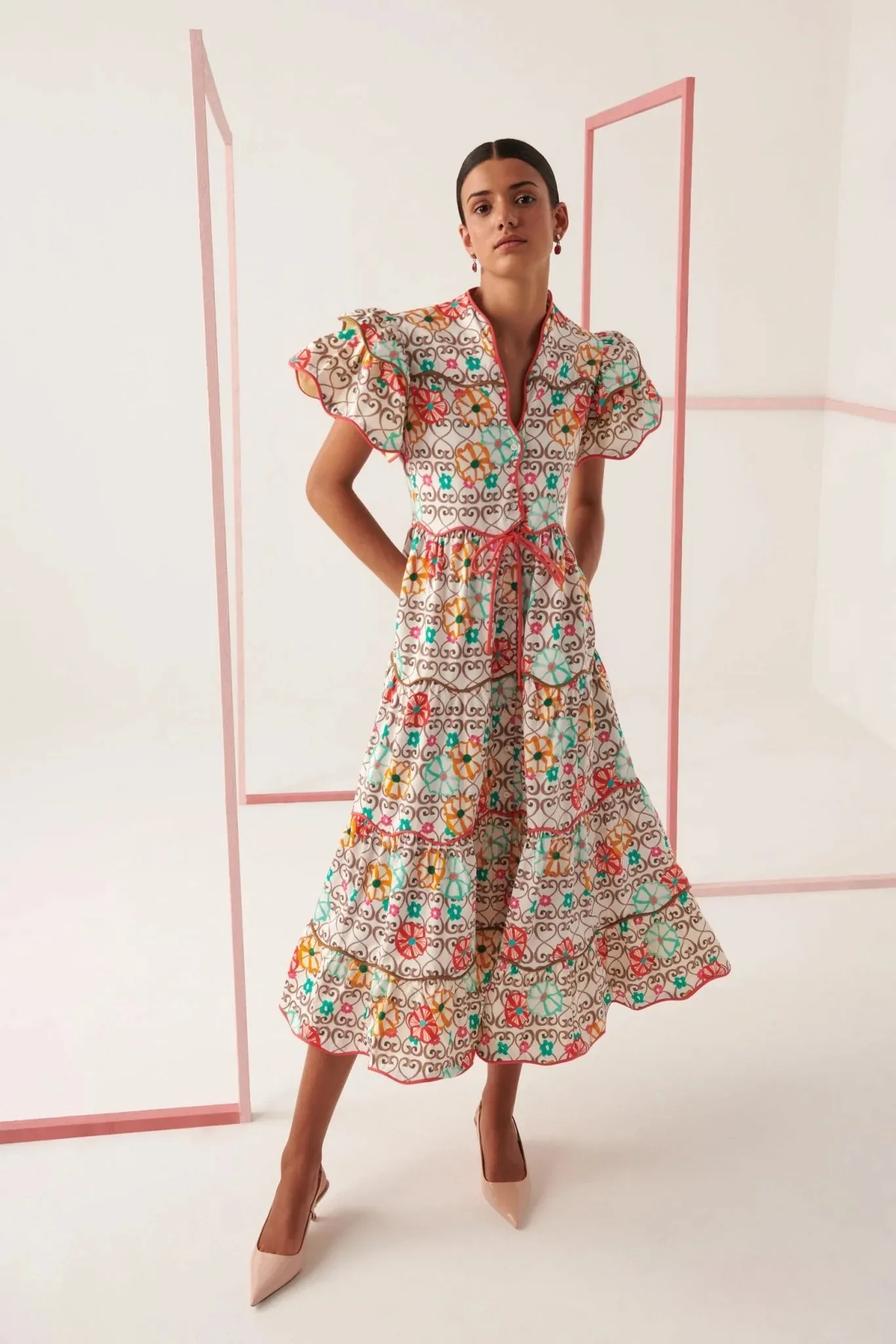 Celia B - Baba Island Print Midi Dress