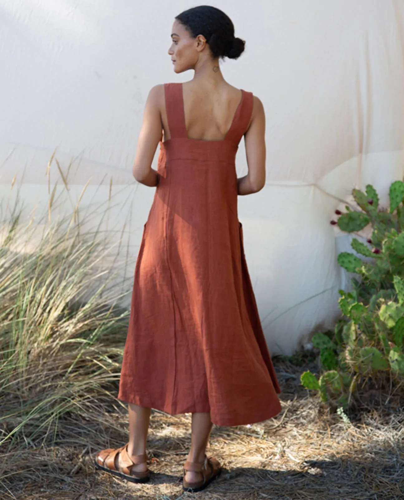 Chantel-May Linen Dress In Paprika