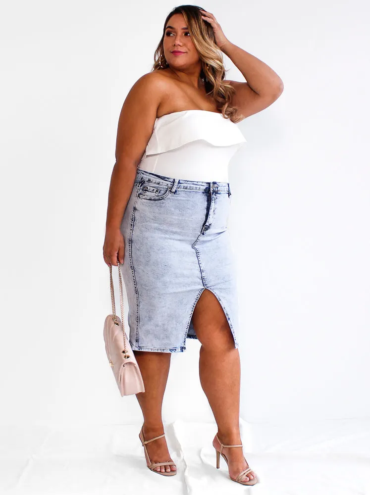 Christina Denim Skirt- Acid Wash