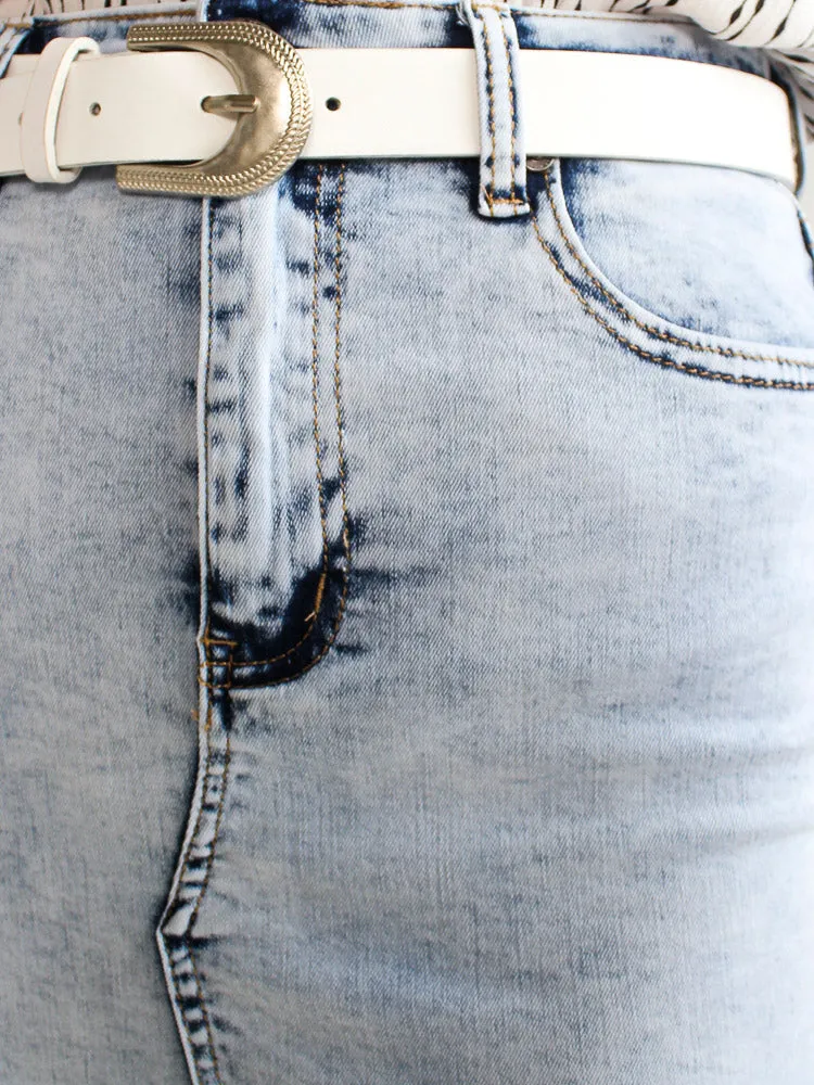 Christina Denim Skirt- Acid Wash