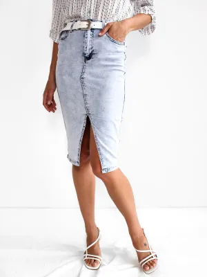 Christina Denim Skirt- Acid Wash