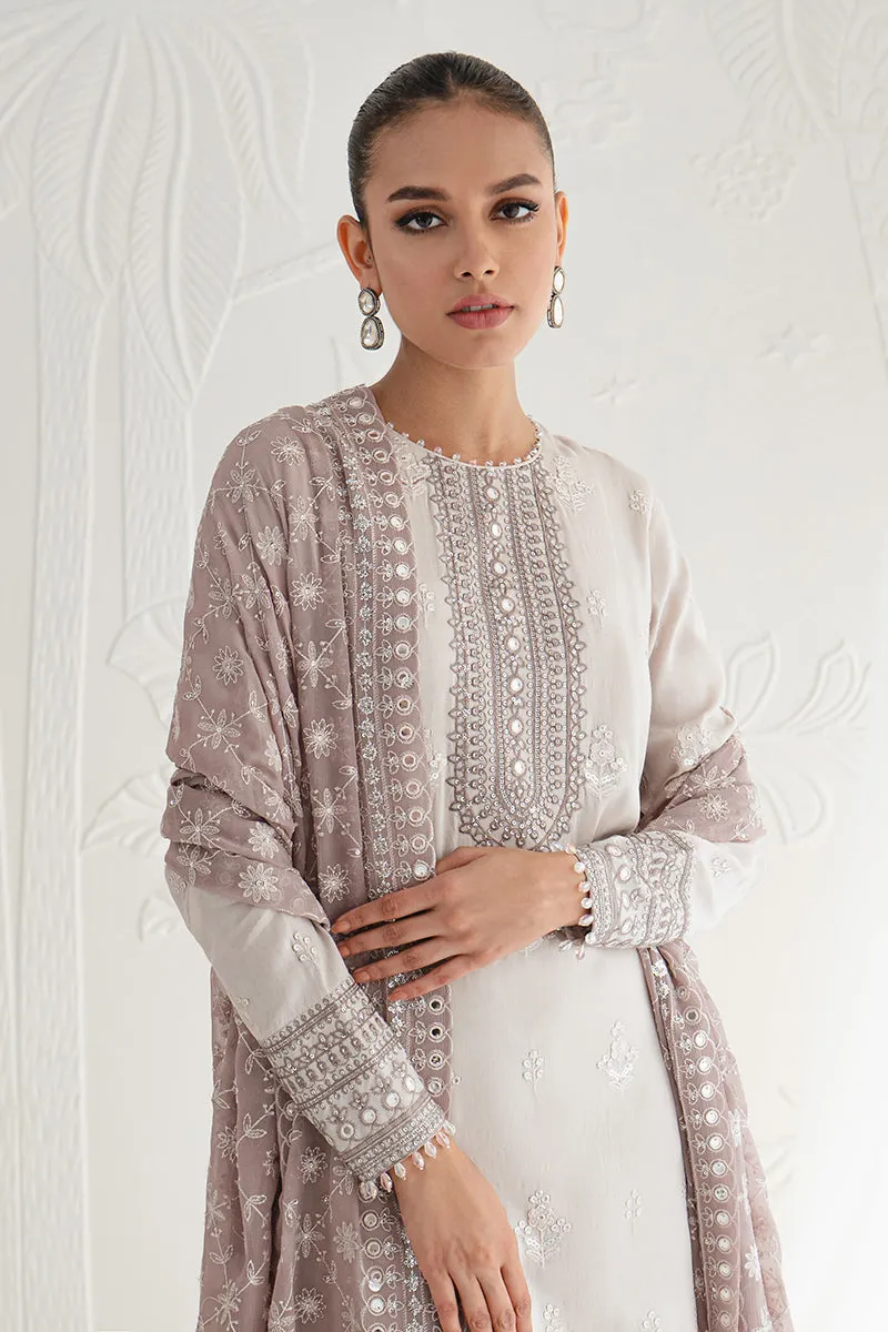 Classic Heavily Embellished Grey Pakistani Salwar Kameez Dupatta