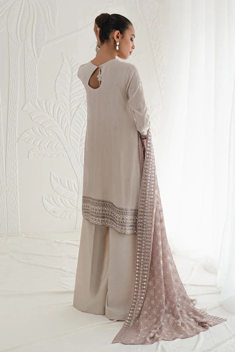 Classic Heavily Embellished Grey Pakistani Salwar Kameez Dupatta
