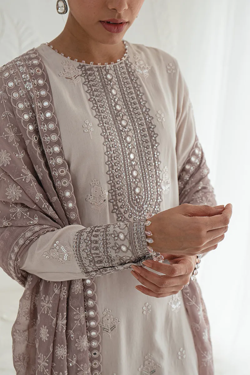 Classic Heavily Embellished Grey Pakistani Salwar Kameez Dupatta