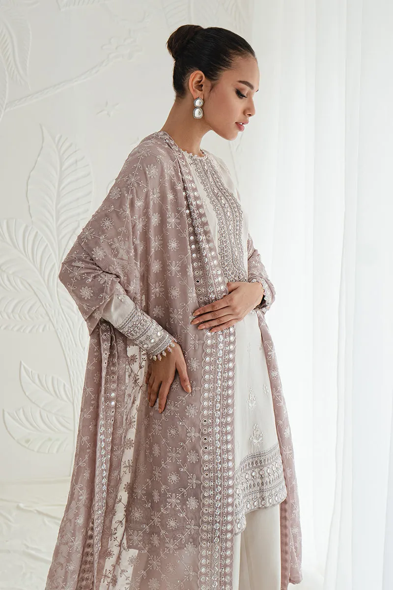 Classic Heavily Embellished Grey Pakistani Salwar Kameez Dupatta