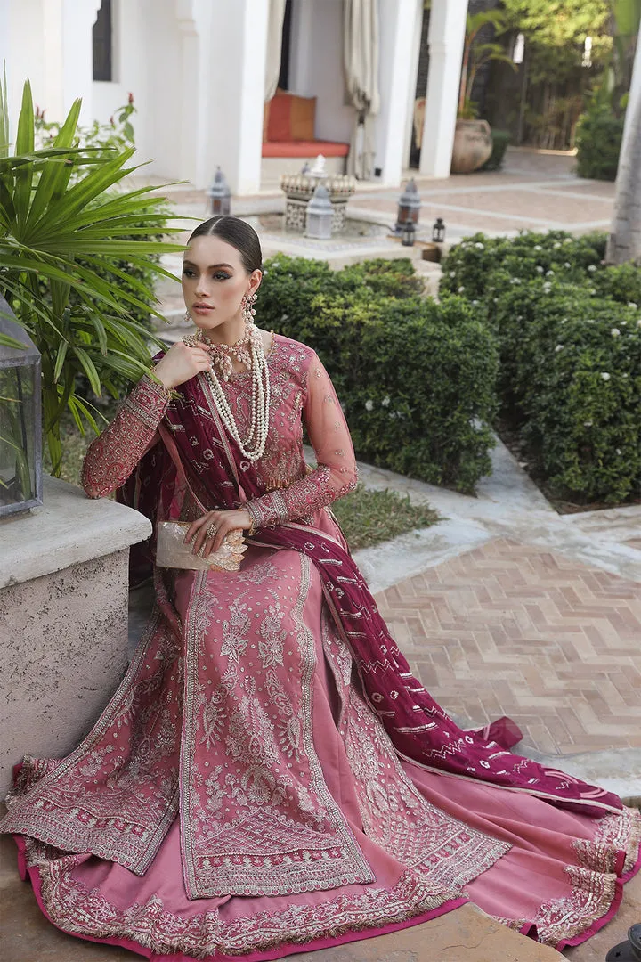 Classic Rose Pink Kameez Sharara Embroidered Pakistani Wedding Dress